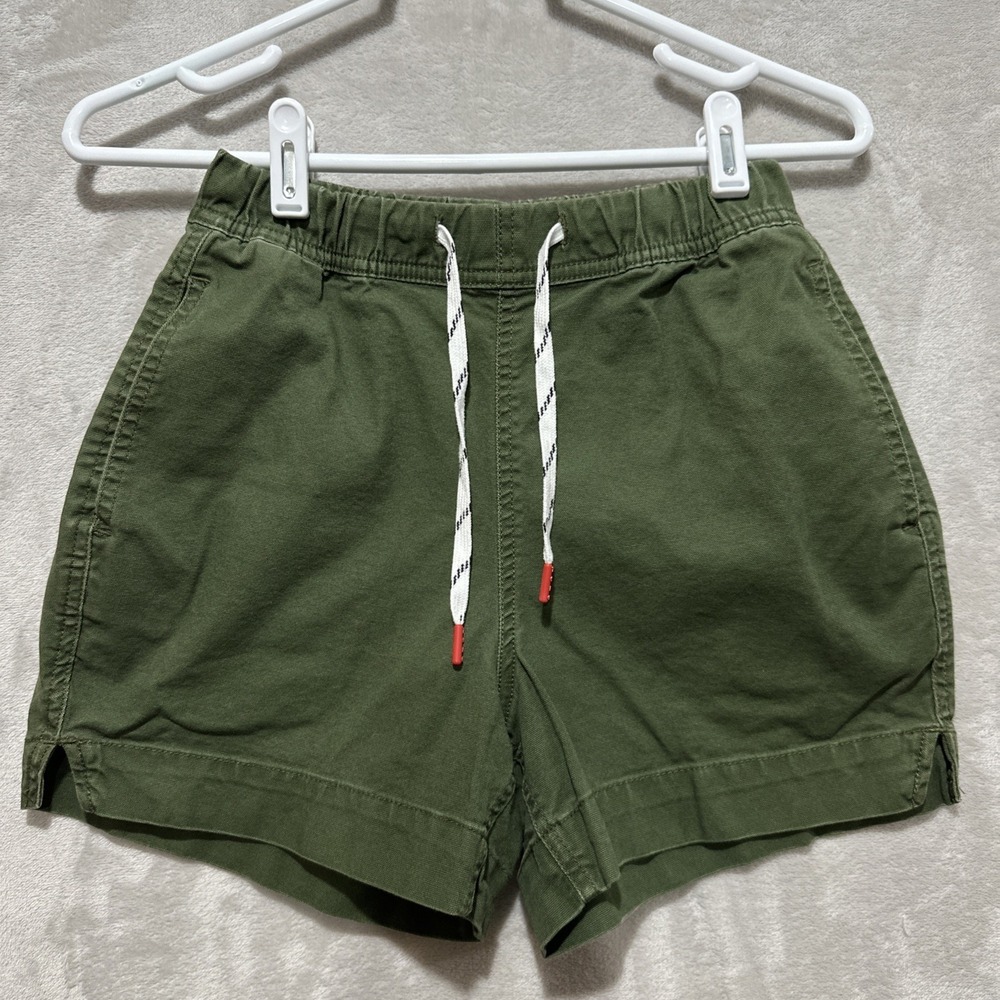 Topo Designs Dirt Shorts Women's XS Olive Elastic Drawstring Small Side Slits